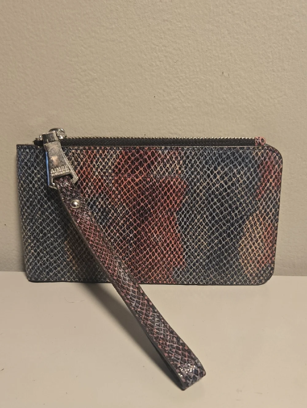 Aimee Kestenberg Multicolor Snakeskin-Print Wristlet - Picture 1 of 12
